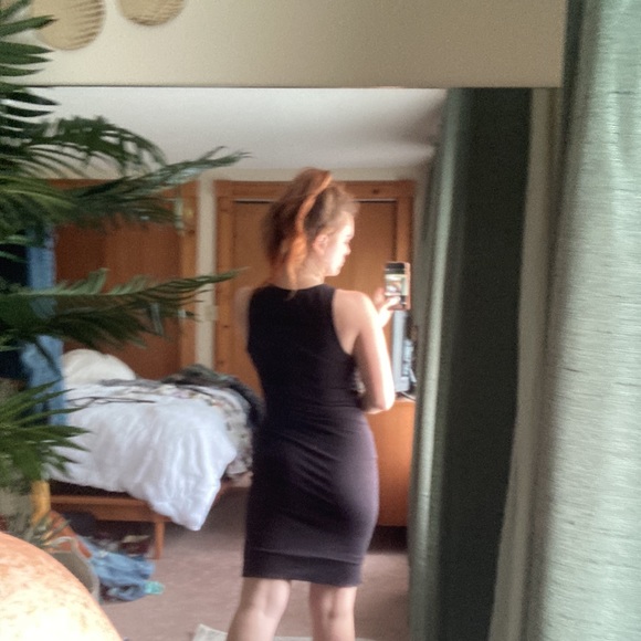 Forever 21 black button up dress - Picture 2 of 4